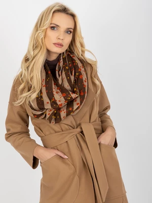 Lady's beige scarf with prints