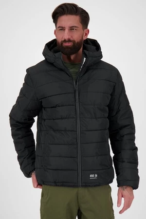 Black Men's Quilted Winter Jacket with Hood Alife and Kickin