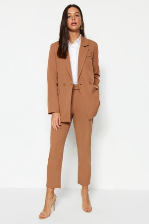 Trendyol Camel Blazer Jacket-Pants Woven Bottom-Top Suit