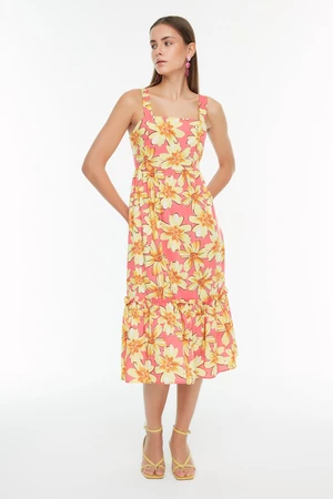 Trendyol Pink Printed Dress with Straps