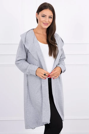 Cardigan with print oversize gray