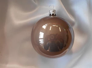 Vánoční ozdoby Velká vánoční koule 4 ks - světle hnědá lesklá