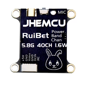 JHEMCU RuiBet Tran-3016W 5.8Ghz 48CH PIT/25MW/200/400/800/1600MW FPV Transmitter Built-in AGC Microphone Support IRC For