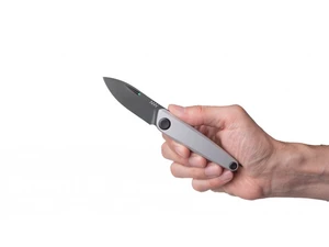 Zavírací nůž Z050 ANV® – Stříbrná (Farba: Strieborná, Varianta: Čierna čepeľ - DLC)