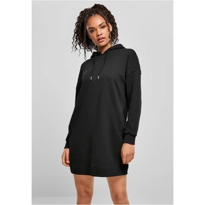 Women's Organic Oversized Terry Hooded Dress Black