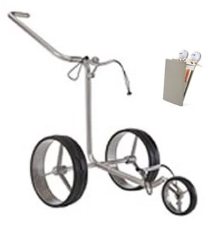 Jucad Junior Steel 3-Wheel SET Silver Manuální golfové vozíky