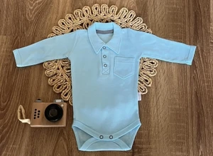 Body polo dl. rukáv bavlna Mamatti, Dino park - modré, vel. 80 (9-12m)