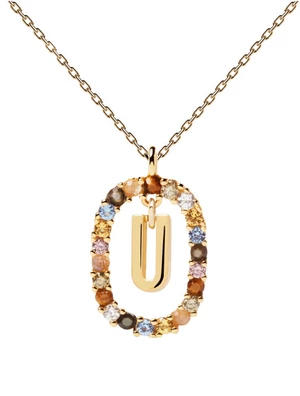 PDPAOLA Krásný pozlacený náhrdelník písmeno "U" LETTERS CO01-280-U (řetízek, přívěsek)