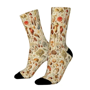 Vintage Designs Collection Mushroom Mushrooms Forest Straight Socks Male Mens Women Winter Stockings Polyester Harajuku
