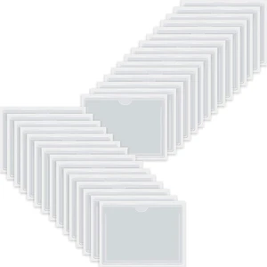 NEW-30Pcs Self-Adhesive Business Card Pockets With Top Open For Loading, Card Holder For Organizing And Protecting Cards