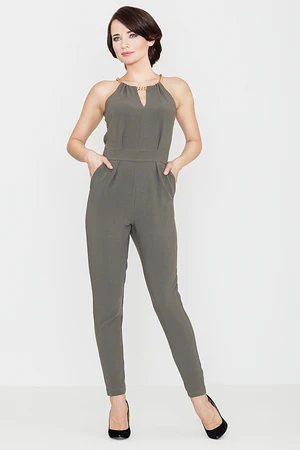 Lenitif Woman's Jumpsuit K338 Olive