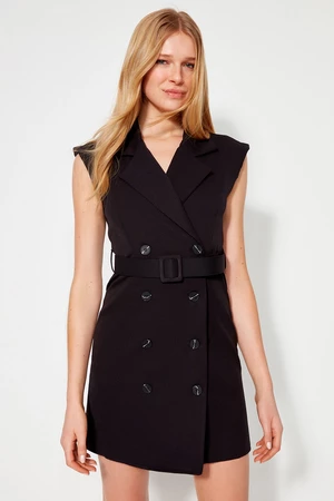 Trendyol Black Belted Mini Woven Jacket Woven Dress