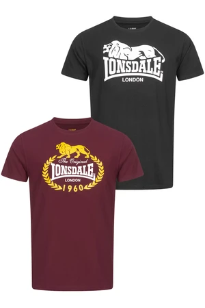 T-shirt da uomo  Lonsdale 117433-Black/Oxblood