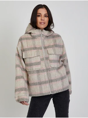 Pink-Grey Women's Plaid Jacket Tom Tailor Denim - Women