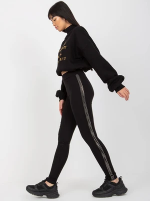 Black Women's Casual Leggings with App