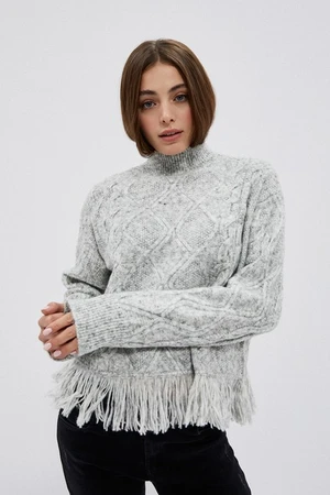 Turtleneck sweater with fringe