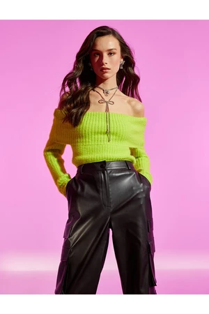 Koton Rachel Araz X - Off-the-Shoulder Soft-Texture Sweater