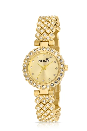 Polo Air Luxury Stone Elegant Women's Wristwatch Yellow Color