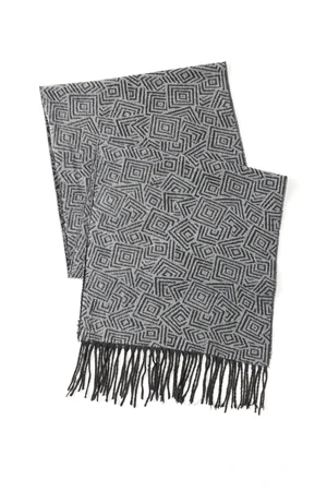 AC&Co / Altınyıldız Classics Men's Grey-black Patterned Scarf