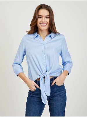 Světle modrá dámská košile s uzlem ORSAY - Dámské