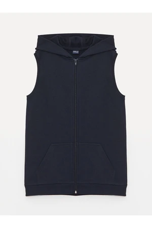 LC Waikiki Basic Boys' Zippered Vest with a Hoodie.