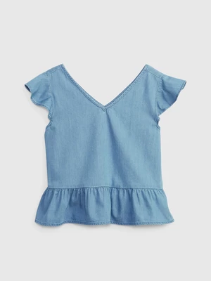 GAP Dětský bavlněný top peplum - Holky