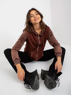 Women's brown zippered hoodie