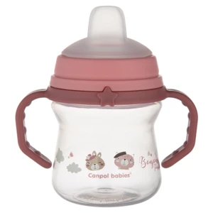 CANPOL BABIES Hrneček se silikonovým pítkem BONJOUR PARIS růžový 150 ml