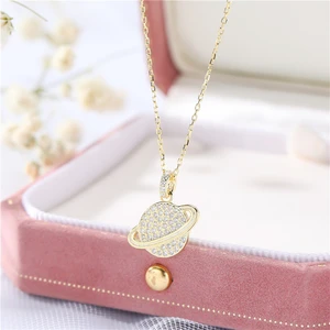Sterling Silver Necklace Planet Necklace Luxury Jewelry Silver 925 Jewelry 925 Sterling Silver Charm Necklace for Women