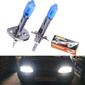 2pcs H1 55W Super Bright White Halogen Bulb High Power Car Headlight Lamp Car Fog Light Source Parking Yellow 6000k 3000K