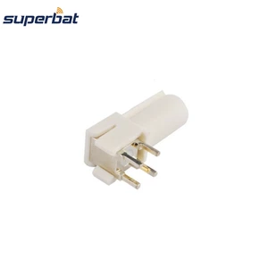 Superbat 10pcs Fakra "B" White/9001 Male PCB Mount Right Angle RF Coaxial Connector for Radio with Phantom Supply