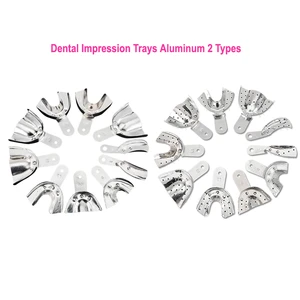 Dental Metal Impression Trays Aluminum Alloy Impression Tray Quarter ,Anterior, Small, Medium,Large