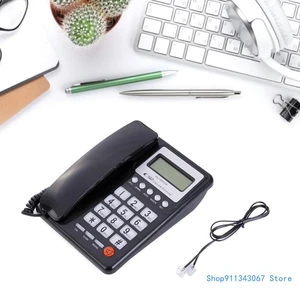 WiredLandline Phone Corded Desk Telehone with CallerID Stable LCD Clear Display DTMF/FSKfor Office and Home Use Drop shipping
