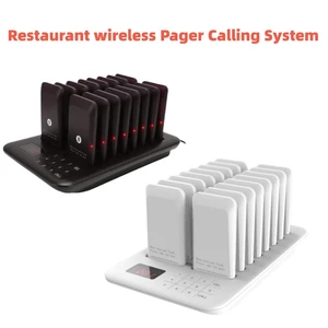 Restaurant Buzzer Pagers,Pagers for Restaurants,Waterproof Touch Keyboard, Flash Buzzer Modes,16 Pagers for Brasserie,Grill Bar