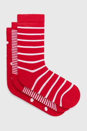 Ponožky Pepe Jeans 3-pak dámske, červená farba