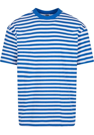 Pánské tričko Regular Stripe - bílé/královské modré