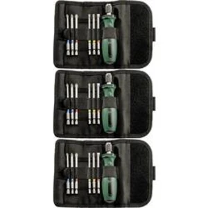Sada bitů 3x 7 ks. Bit-Rolltasche Metabo 626723000-3 89 mm, chrom-vanadová ocel, 7dílná
