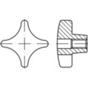 Křížová ovládací matice TOOLCRAFT N/A 12 mm Šedá litina 10 ks