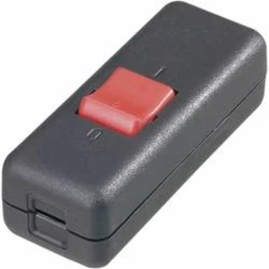 Šňůrový vypínač interBär , 2pólový, 250 V/AC, 10 A, černá/červená