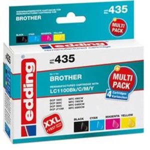 Edding Inkoustová kazeta náhradní Brother Brother LC1100BK/C/M/Y Multipack 4 kompatibilní kombinované balení černá, azurová, purppurová, žlutá EDD-435