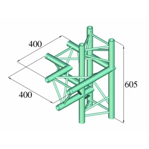 Alutruss DECOLOCK DQ3-PAC44 3-bodová rampa rohové viazanie na 4 smery 90 °