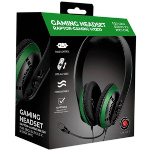 Raptor Gaming HX200 herný headset jack 3,5 mm káblový cez uši čierna / zelená stereo