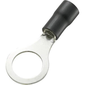TRU COMPONENTS 738378 guľaté káblové oko  Prierez=4 mm² Ø otvoru=10.5 mm čiastočne izolované čierna 50 ks