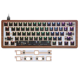 [Wooden Case Version] SKYLOONG GK61X GK61XS Keyboard Kit RGB Wired bluetooth Dual Mode Hot Swappable 60% PCB Mounting Pl
