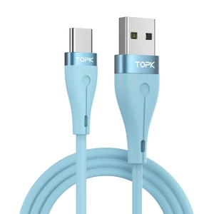 TOPK AN46 3A Type-C Aluminum Alloy Liquid Silicone Fast Charging Data Cable 1.2M for Samsung Galaxy S21 Note S20 ultra H