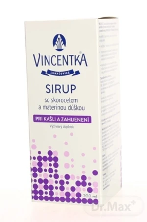 VINCENTKA SIRUP so skorocelom a materinou dúškou