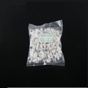 HORD® 100Pcs 8mm Line Card Retainer Steel Nail Wire Card Nail Network Cable Phone Line Nail with Plastic Bag