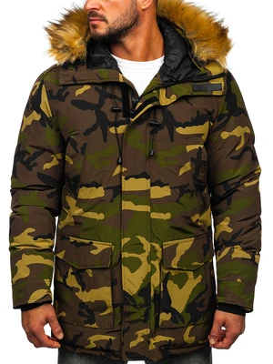 Khaki pánská zimní maskáčová bunda parka alaska Bolf 1175