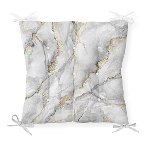 Sedák na stoličku Minimalist Cushion Covers Marble Gray Gold, 40 x 40 cm