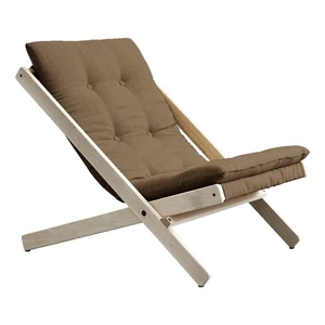 Kávovohnedé skladacie kreslo z bukového dreva Karup Design Boogie Raw/Mocca